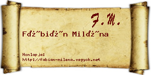 Fábián Miléna névjegykártya