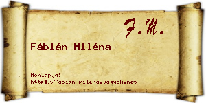 Fábián Miléna névjegykártya