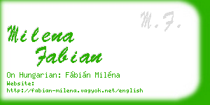 milena fabian business card